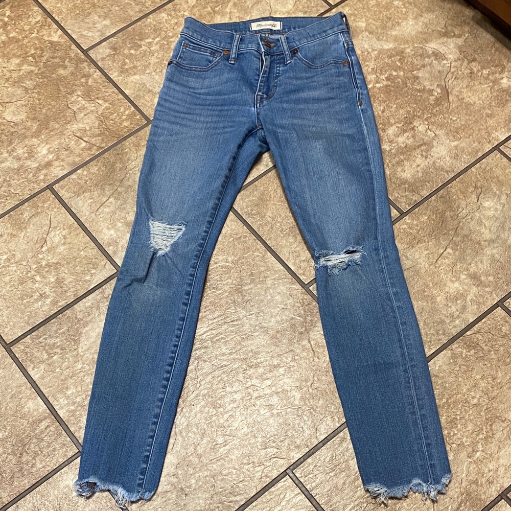 Madewell Women's High Rise Skinny 23P Cropped Raw Hem Jeans